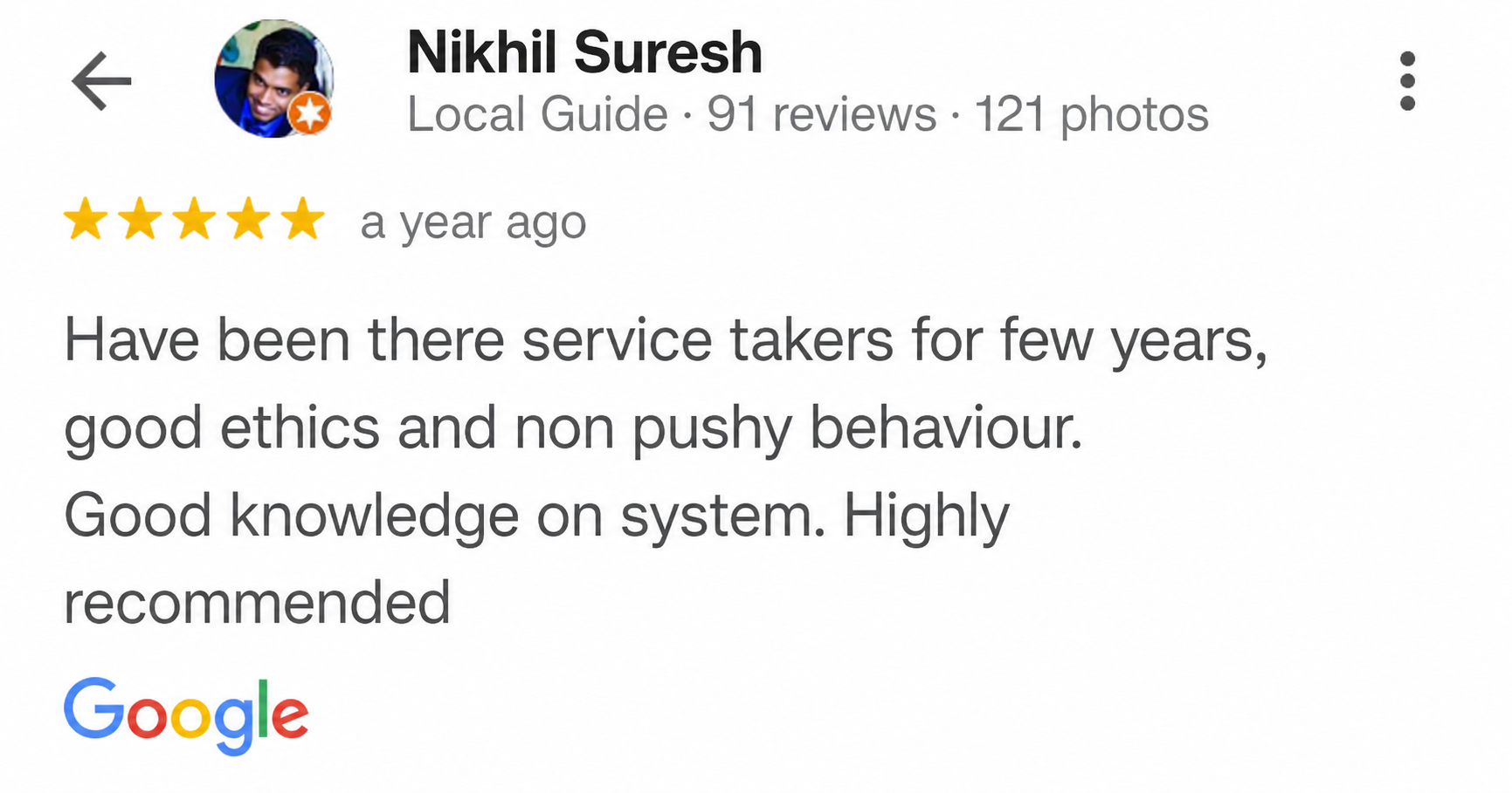 Customer testimonial from Nikhil Suresh