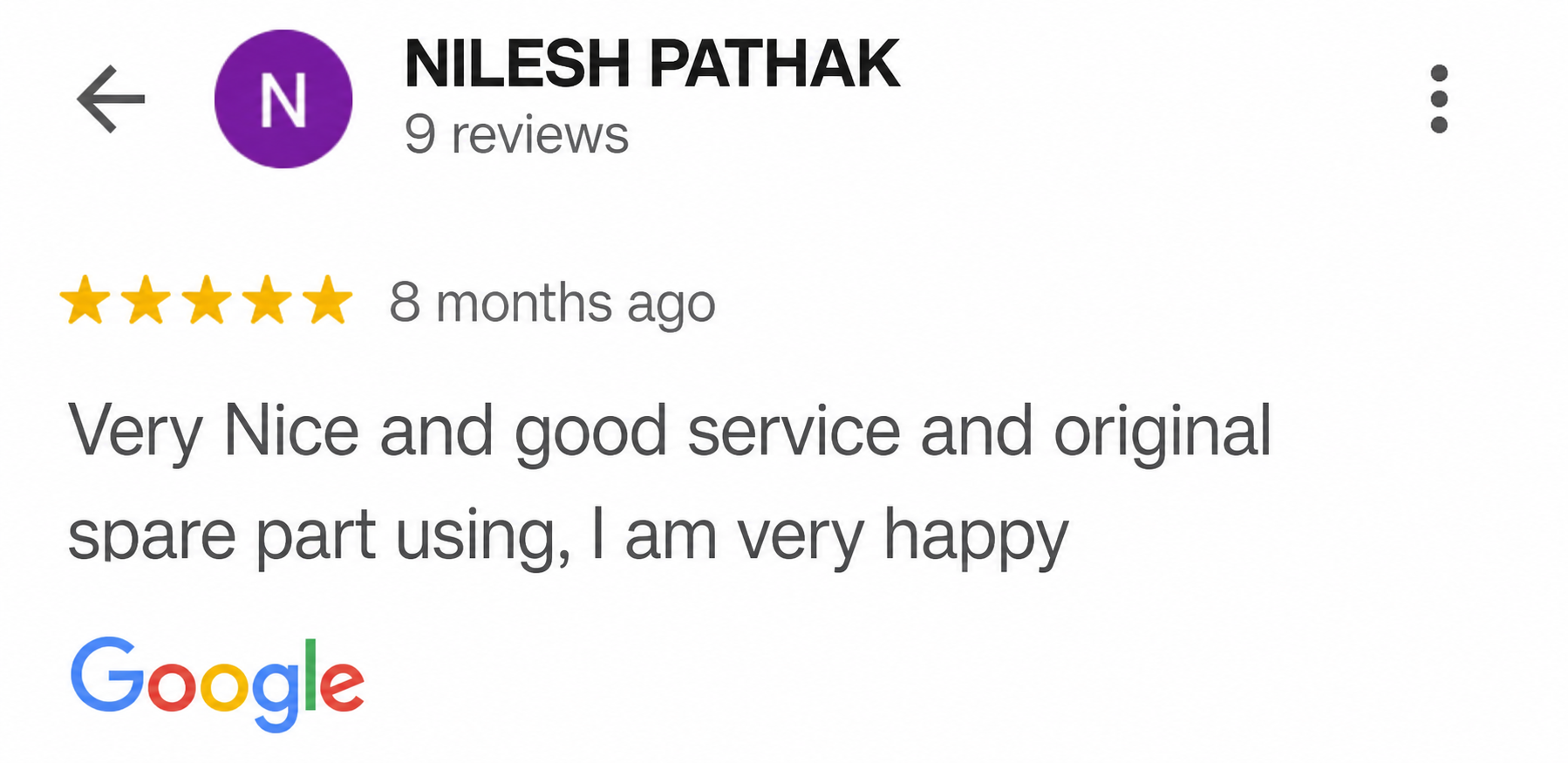 Customer testimonial from Nilesh Pathak