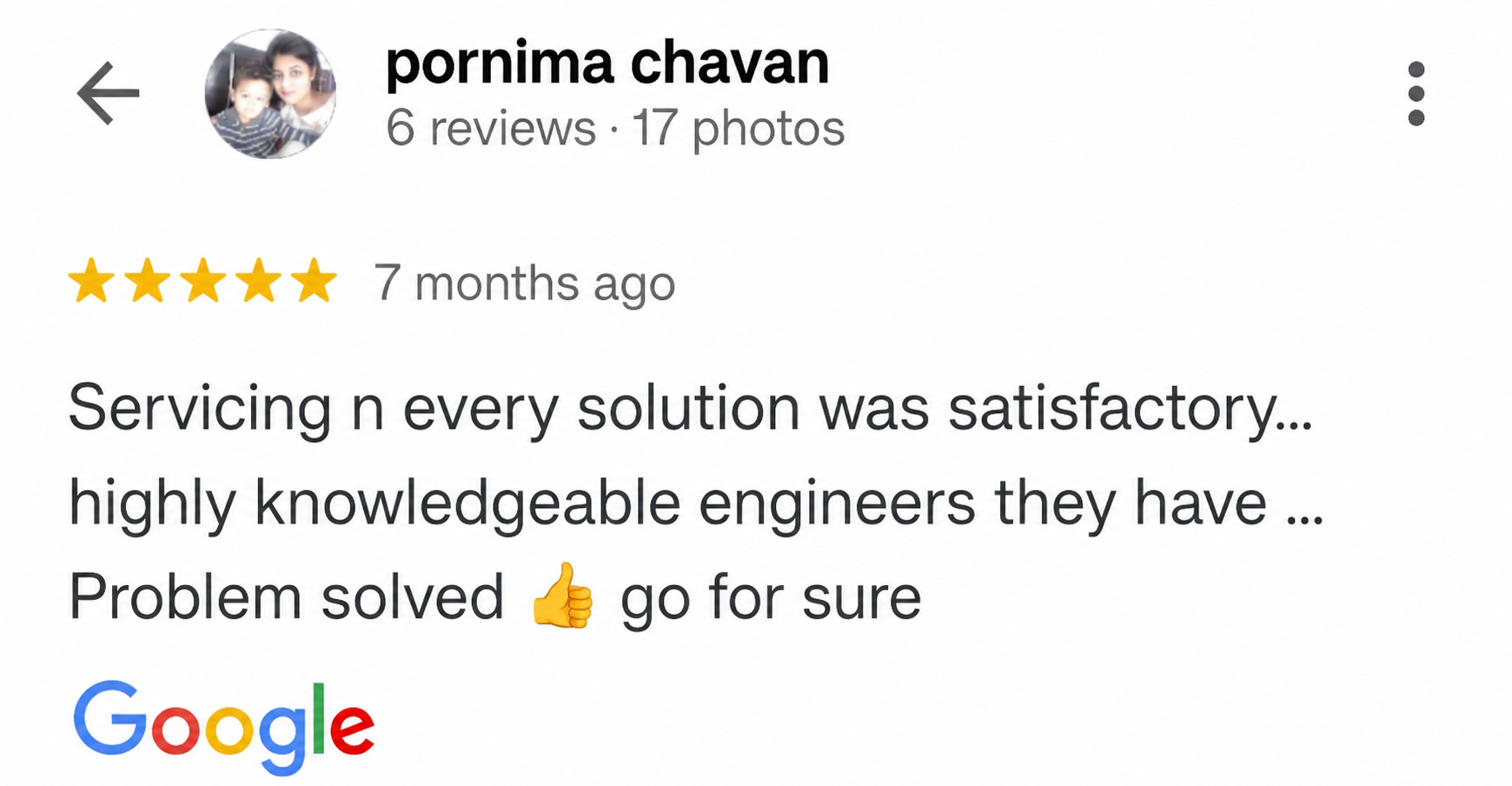 Customer testimonial